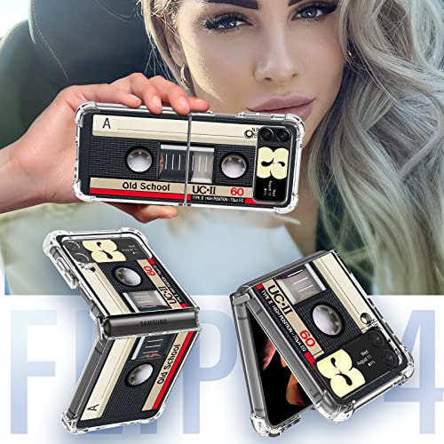 Petonist Retro Case For Samsung Galaxy Z Flip 4 6.7” Cassette Tape Design Vintage Music Mixtape Pattern Phone Cover For Women Girls Men Kids Aesthetic Funny Cool Unique Soft Tpu Cases For Z Flip 4 #TOP6