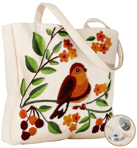 Miss Adola Aesthetic Embroidery Tote Bag for Women...