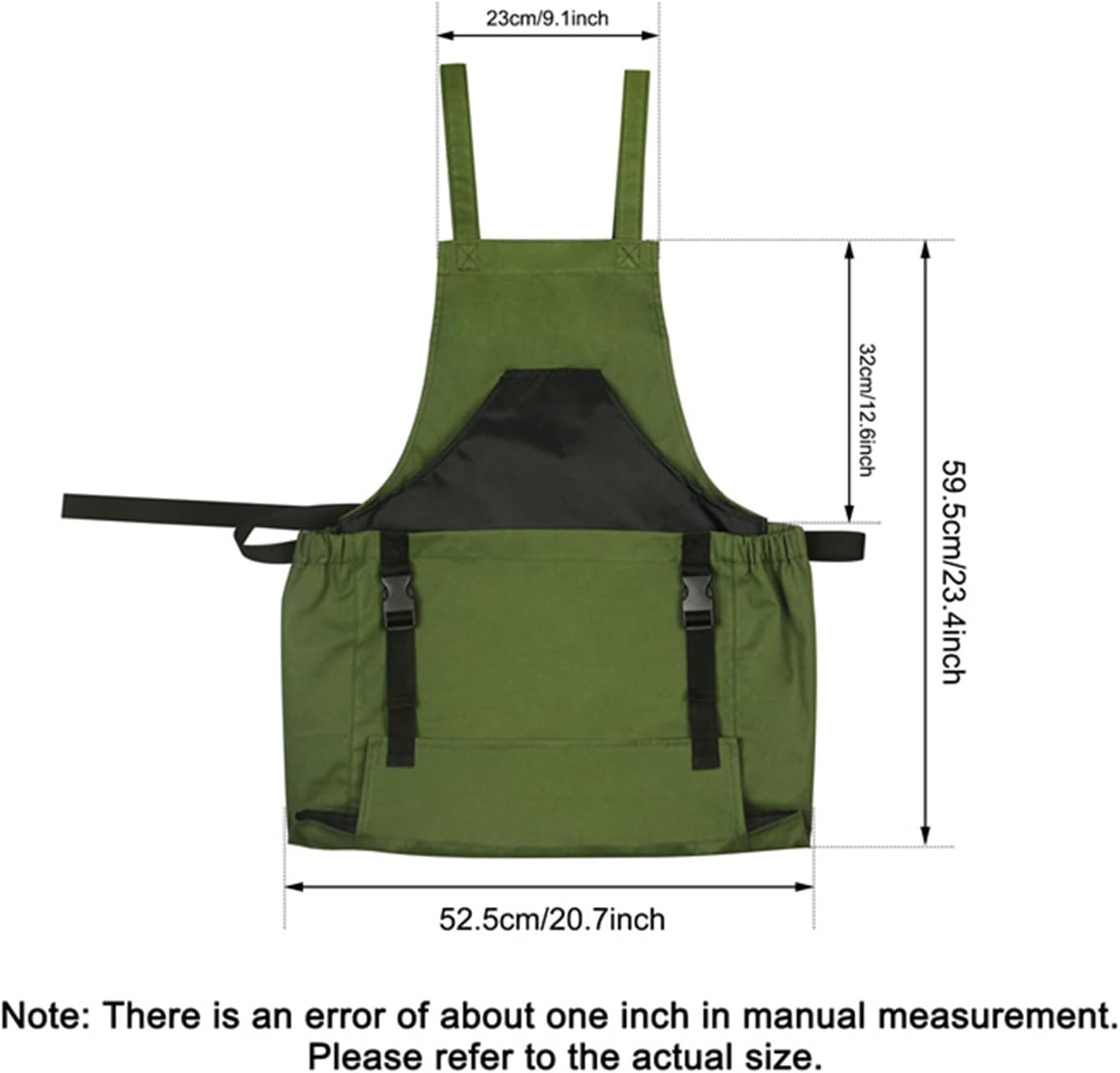 Garden Apron with Pockets Harvest Fruit Picking Bag,Canvas Adjustable Vegetable Harvest Apron for Home Gardeners