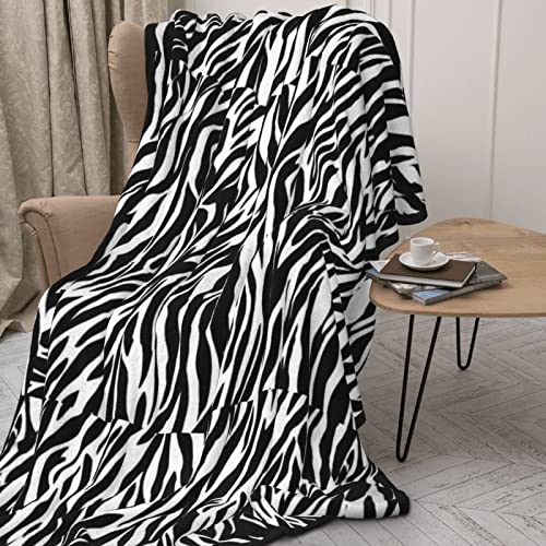 Zebra Print Printed Blanket Flannel Fleece Throw Blanket Super Soft Microfiber Double Sided Blanket 60X80In #TOP1