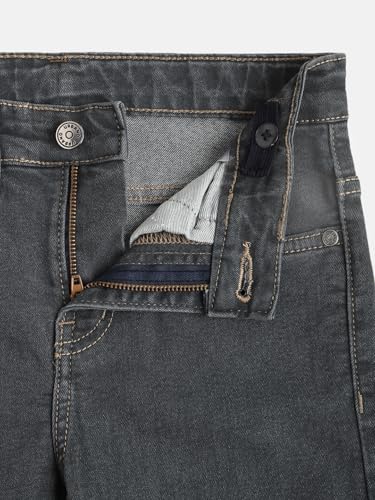 Image of Urbano Juniors Boy's Slim Fit Washed Denim Cargo Jeans with 6 Pockets Stretchable