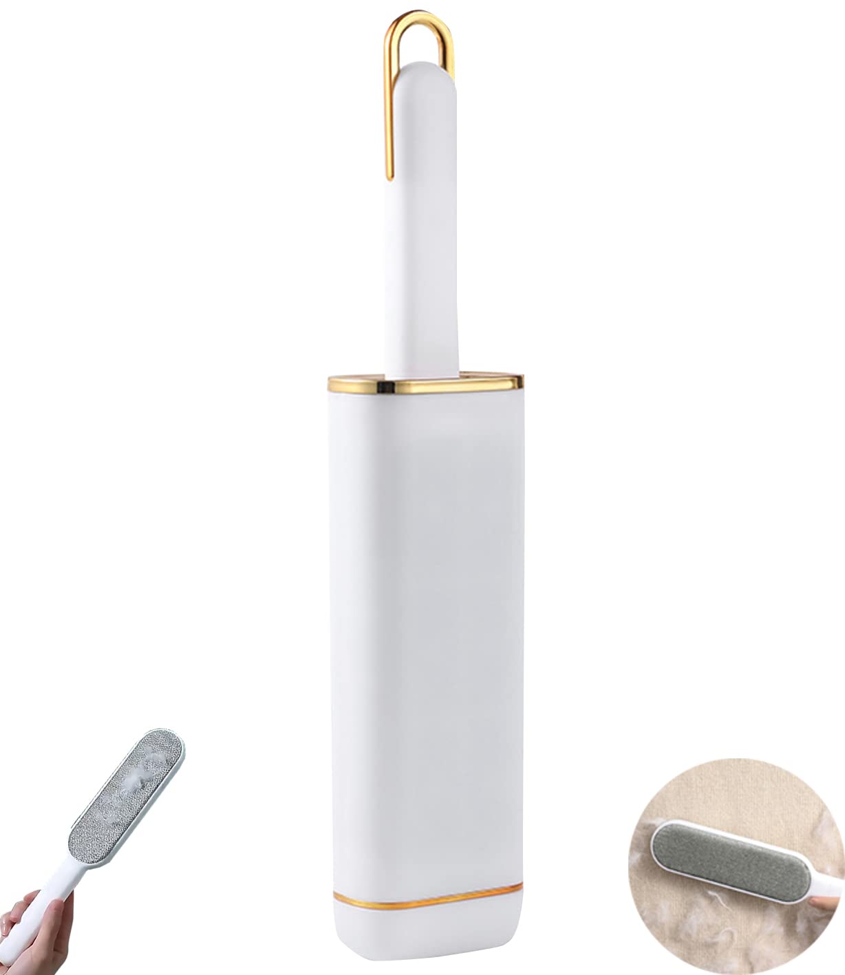 Cat Hair Remover, Pet Lint Remover Brushes Double Sided Loose Hair Catcher Brushes Self Cleaning Brushes for Lint, Dog Hair Remover Hair Cleaner Brushes for Clothes Sofa Carpet (White)