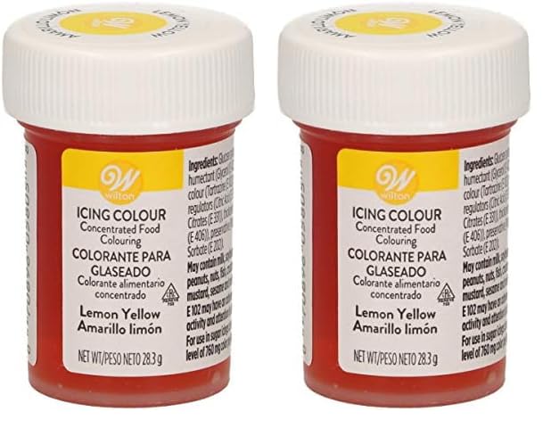 Wilton Colorante Alimenticio para Glaseado en Pasta, 28.3g, Color Amarillo Limón, 04-0-0031 (Paquete de 2)