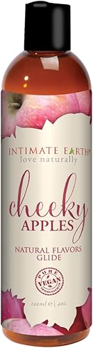 Intimate Earth Natural Flavor Pleasure Glide, 4 onzas líquidas (4.1 fl oz), Manzanas descaradas