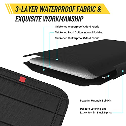 Image of funomo Magnetic RV Vent Cover - 16.25 x 16.25 Inch Foldable Magnet RV Blackout Window Shade Sun Cover with UV Protection and Waterproofing, Comes with Storage Bag (Black)