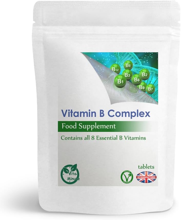 Vitamin B Complex Tablets (Vegan) All Essential B Vitamins, Hair, Nails, Skin, Immune System (Pack of 30)