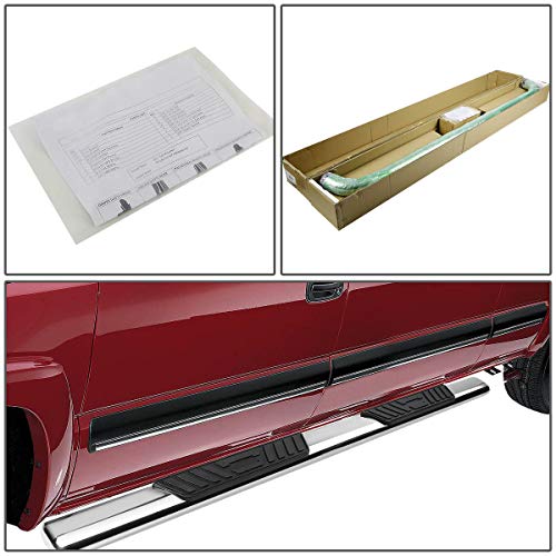 5 Inches Oval Tubing Side Step Nerf Bar Running Board Compatible With Ford F-150 Crew Cab 09-14, Stainless Steel, Polished Chrome #TOP3