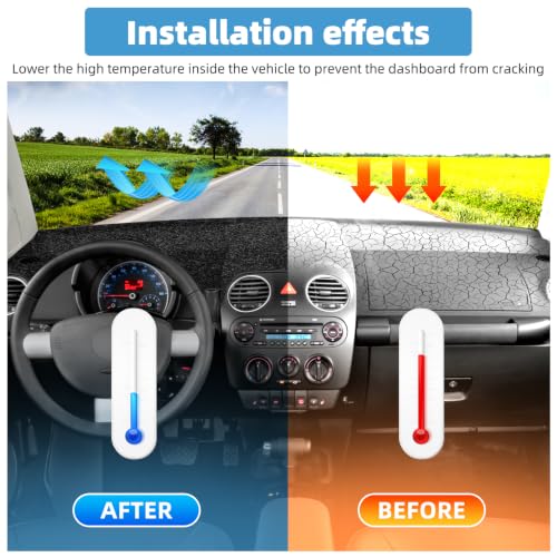 Image of Dash Cover Mat for Volkswagen VW Beetle 1998-2010 Non-Slip Dashboard Cover Mat Sunshade UV Rays Protector Interior Accessories