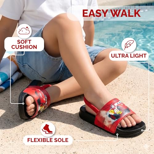 Image of Disney Minnie Mickey Encanto Lightning McQueen Lilo n Stich Sesame Street Little Mermaid Moana Slides Backstrap Slip-On Beach Sandals (Infant /Toddler /Little Kid)