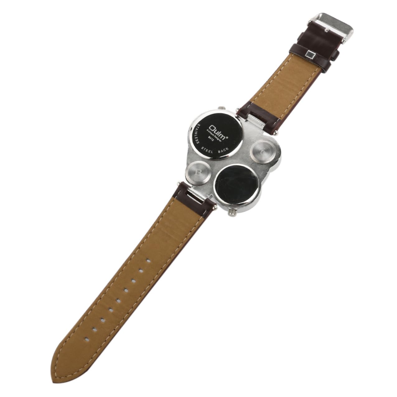 GALPADA Orologio Sportivo da Uomo 9145 con Doppio Meccanismo al Quarzo, Cinturino in Pu Resistente, Quadrante Retro con Bussola e Termometro per Attività Outdoor