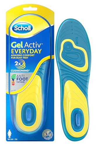 Scholl GelActiv Everyday Insoles for Women - Anti Foot Fatigue Comfort Insoles - Womens Insoles for Walking Hiking - Trim to Fit Your Walking Boots and Shoes - UK Size 3.5-7.5 1 Pair