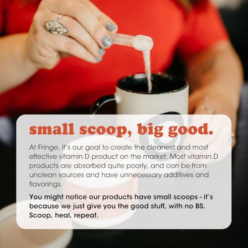 Image of Fringe Vitamin D3 and K2 Mix Powder, Water Soluble Bio-Available, D3 from Algae, Vitamin K2 MK-7 from Natto, Vegan, Unflavored (30 Servings, Vitamin D & K Mix)
