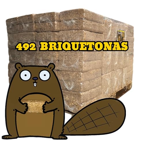 Briquetas Castor, 492 Briquetas Ecológicas para Calefacción, 82 Paquetes, Calor Duradero y Limpio