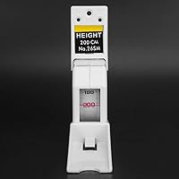 Vista 4 de Medición de altura, medidor de estatura de crecimiento montado en la pared, cinta métrica de altura de metal retráctil para niños y adultos (blanco)