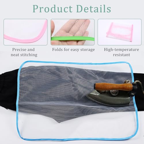 Image of 3Pcs Pressing Cloth for Ironing Pressing Cloths for Clothes Protect Ironing Cloth to Protect Clothes (Pink /Blue /Green)
