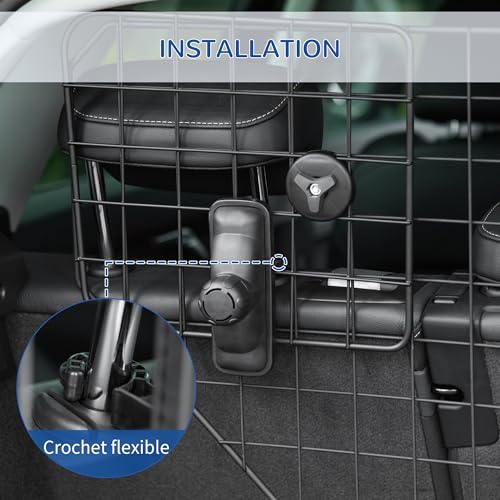 PawHut Grille de Protection Universelle pour Chien 90 à 120 cm Noir – vue 4