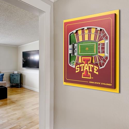 Image of YouTheFan Officially-licensed NCAA Stadium Series 3D Wall Art - multi-layer team stadium replica, detailed sports fan gift, indoor decor
