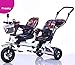GHDE& Triciclo de niños, Bicicleta de Doble Asiento para niños con Bloqueo del...