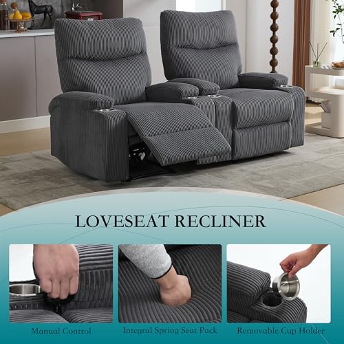 Sillón reclinable manual Gris oscuro miniatura 6