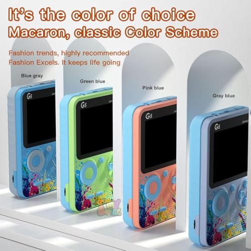 Image of TOYTONIC G5 Handheld Game Console for Kids, Retro Gaming Device with 3.0 inch HD Screen, Built-in 500 Classic Games, AV Output, Random Color - Portable Game Player for Boys & Girls, Multicolour