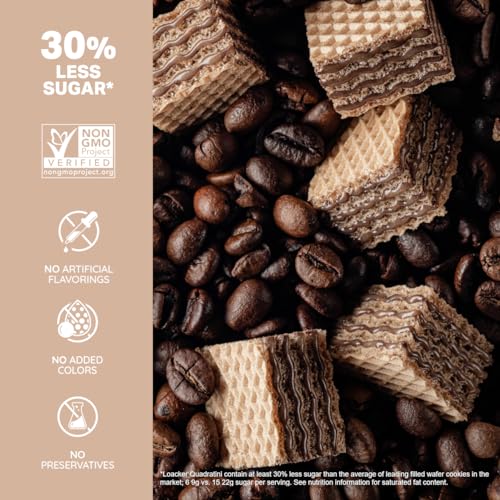 Image of Loacker Quadratini Cappuccino Wafer Cookies, 30% Less Sugar, 6-Pack