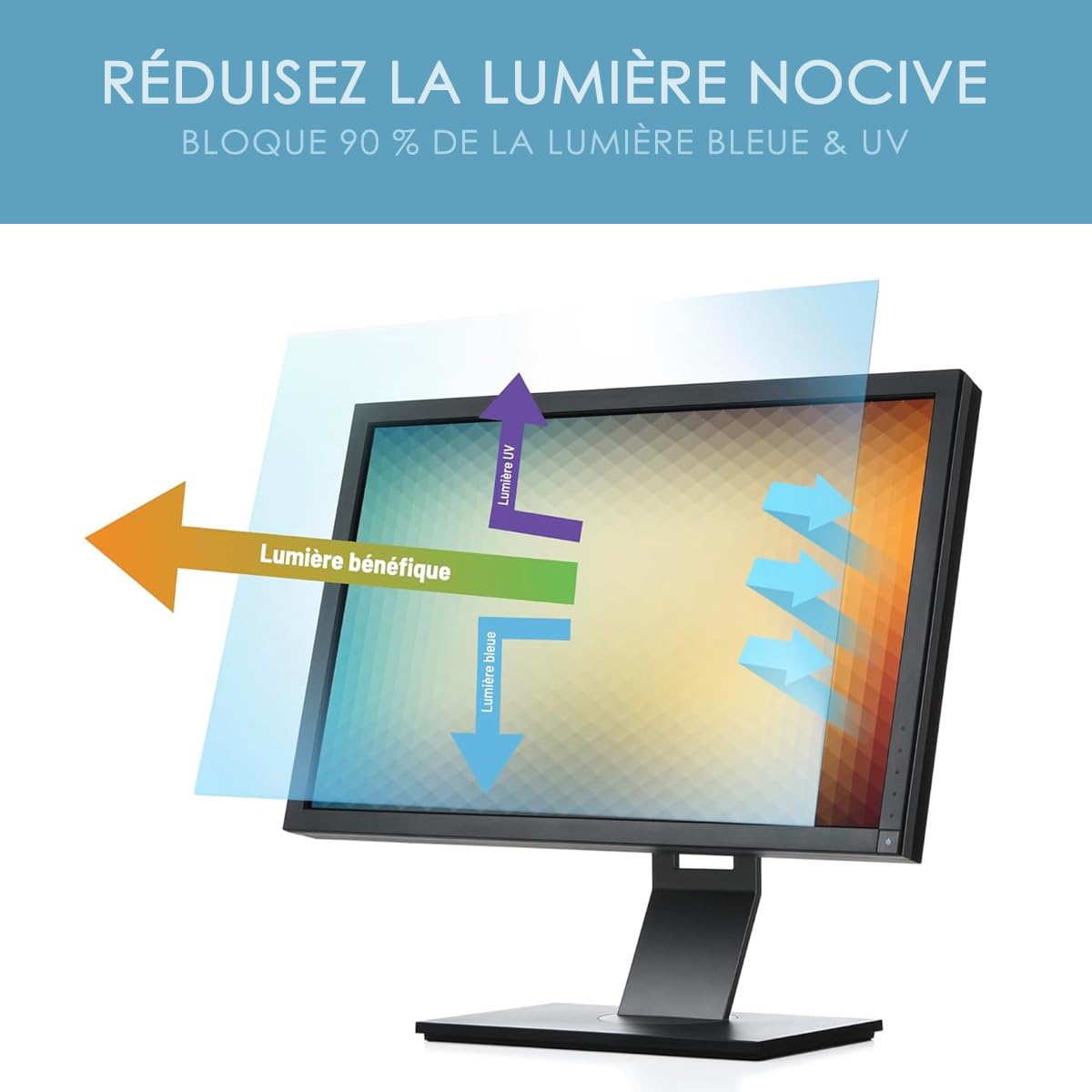 KARYLAX - Protection d'écran Anti-lumière bleue, Filtre Anti-reflet, Film Anti Rayures, Protection des yeux Compatible pour ecran iiyama XU2493HSU-B6 23.8"