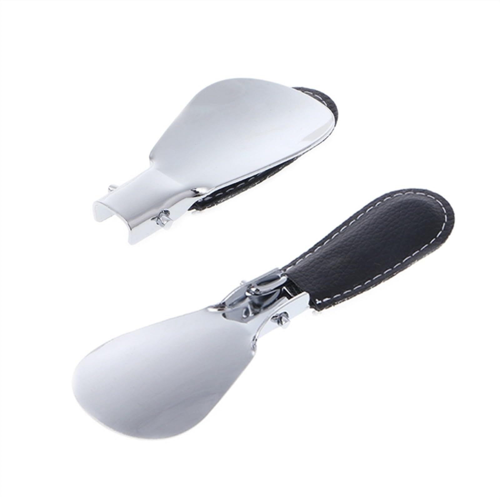 Calzador plegable de metal duradero con acero inoxidable de piel sintética portátil de moda para calzado, accesorios para calzador, calzador, ayuda para llevar zapatos