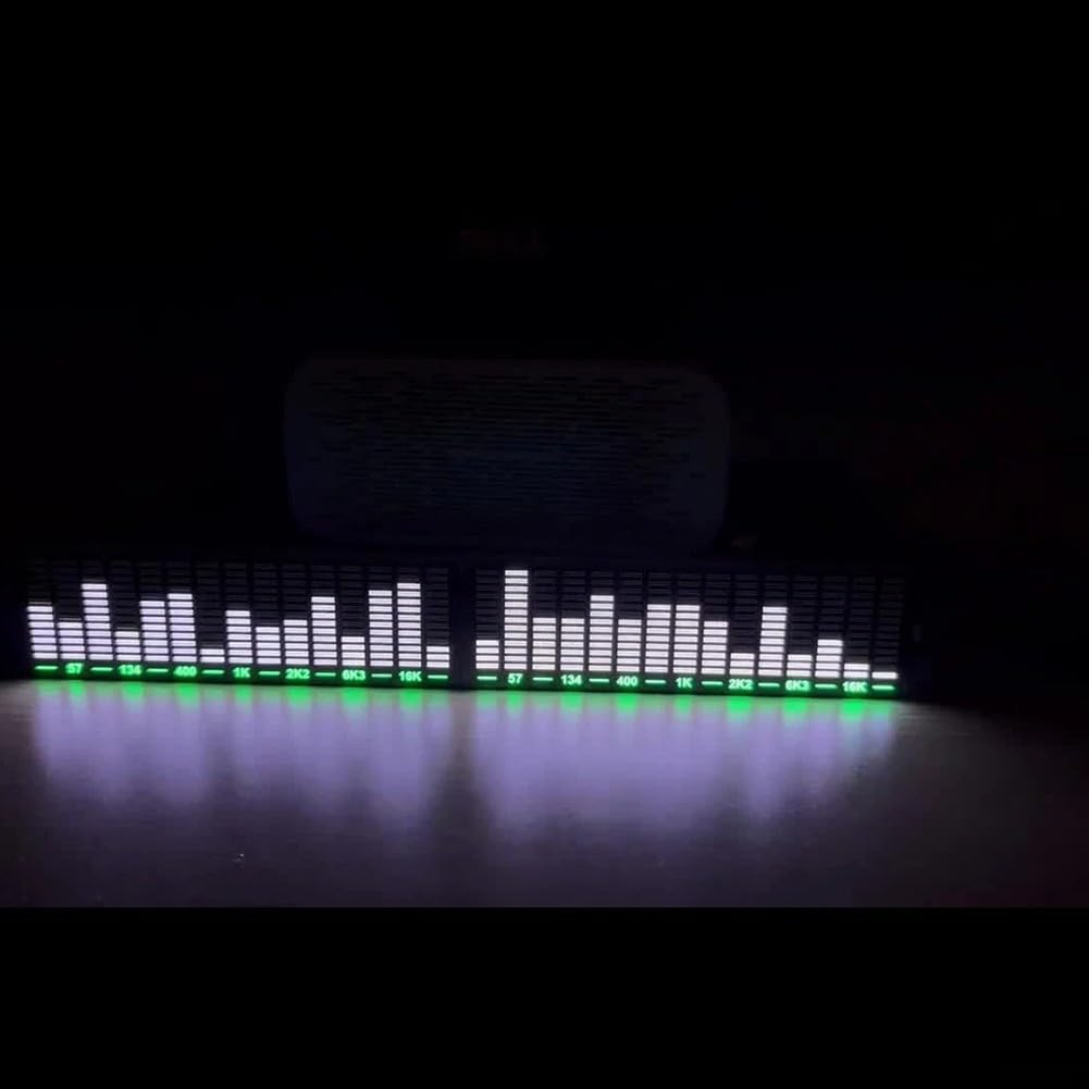 LED-Audio-Display-Modul, Zweik-Mikrofon und 3,5-mm-Eingang für Umgebungsbeleuchtung, Dekoration, Audio-Nachrüstung, 215 mm x 33 mm x 16 mm, 20 Hz - 25 kHz