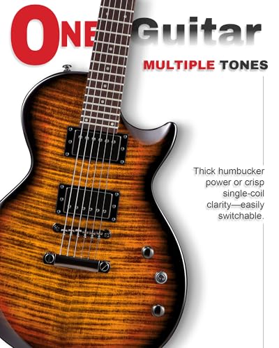 Image of AKLOT 24-Fret Electric Guitar Kit - Single Cut (LP Style), Modern Playability with Coil-Split Humbucker Pickups, Essential Accessories Included, Inferno Burst