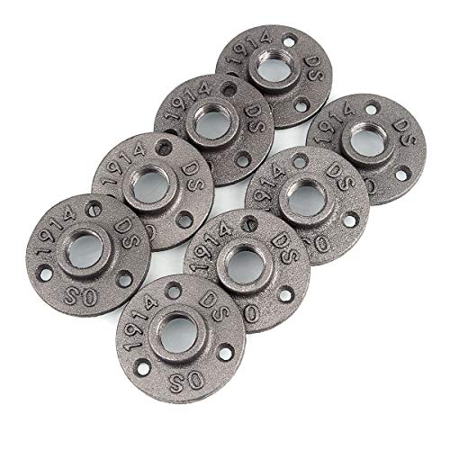 1/2\" 40 Pack Floor Flange Pipe Fittings 1/2 Inch Industrial Pipe Flange Black Malleable Iron Flange Pipe Fittings Threaded Decorative Plumbing Flange for DIY Project/Vintage Furniture - Thumbnail 3