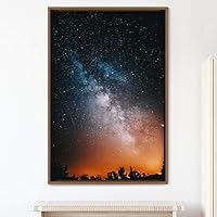 Framed Canvas Sky of Stars Astronomy & Space Dark Dramatic Modern Photography Stars - 16x24 inches