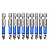 Biaungdo 10Pcs Magnetic Hex Anti Slip Phillips Screw Head Screwdriver Bits (PH2 x 50MM)