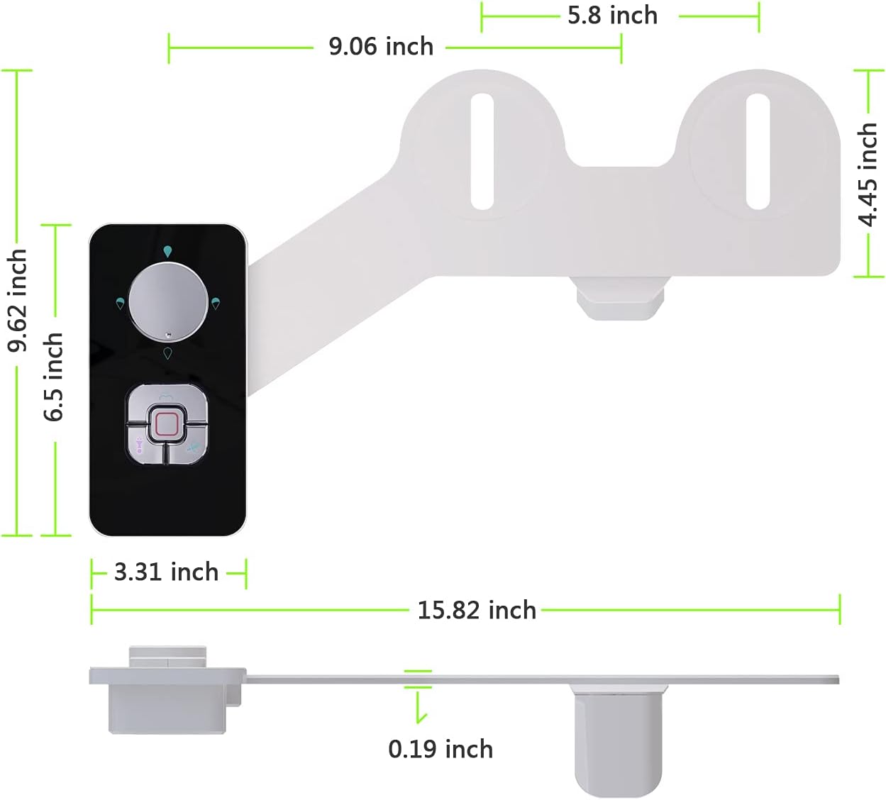 Bidet Attachment for Toilet UK,with Portable Bidet Self-Cleaning Bidet Non-Electric Toilet Seat Attachment Adjustable Pressure Dual Nozzles Frontal & Rear Wash - Image 4