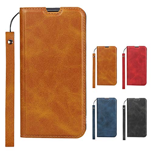 Elick AQUOS sense3 SH-02M SHV45 SH-M12 / AQUOS sense3 lite SH-RM12 / Android One S7 兼用 ケース カバー 超薄型 軽量 手帳型 アクオス センス3 SH-02M SHV45 SH-M12 ケース 高級PUレザー マグネット式 ストラップ付き カード収納 スタンド機能 アンドロイド ワン S7 ケース スマホケース ブラウン