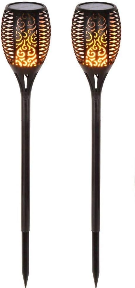 Solar Lights LED Flame Lamp for Garden Outdoor Waterproof Flickering Flames Torches Lights Dusk to Dawn Auto On/Off Security Path Lights for Garden Patio Deck Driveway（Pack of 2）by Lebandwit