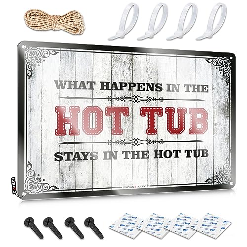 Plaque humour jacuzzi pour masquer un mur vide et décorer votre extérieur - 2