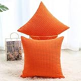 BeBen Throw Pillow Covers, Decorative Pillow Covers 18X18, Set of 2 Soft Corduroy Cushion Case Home...