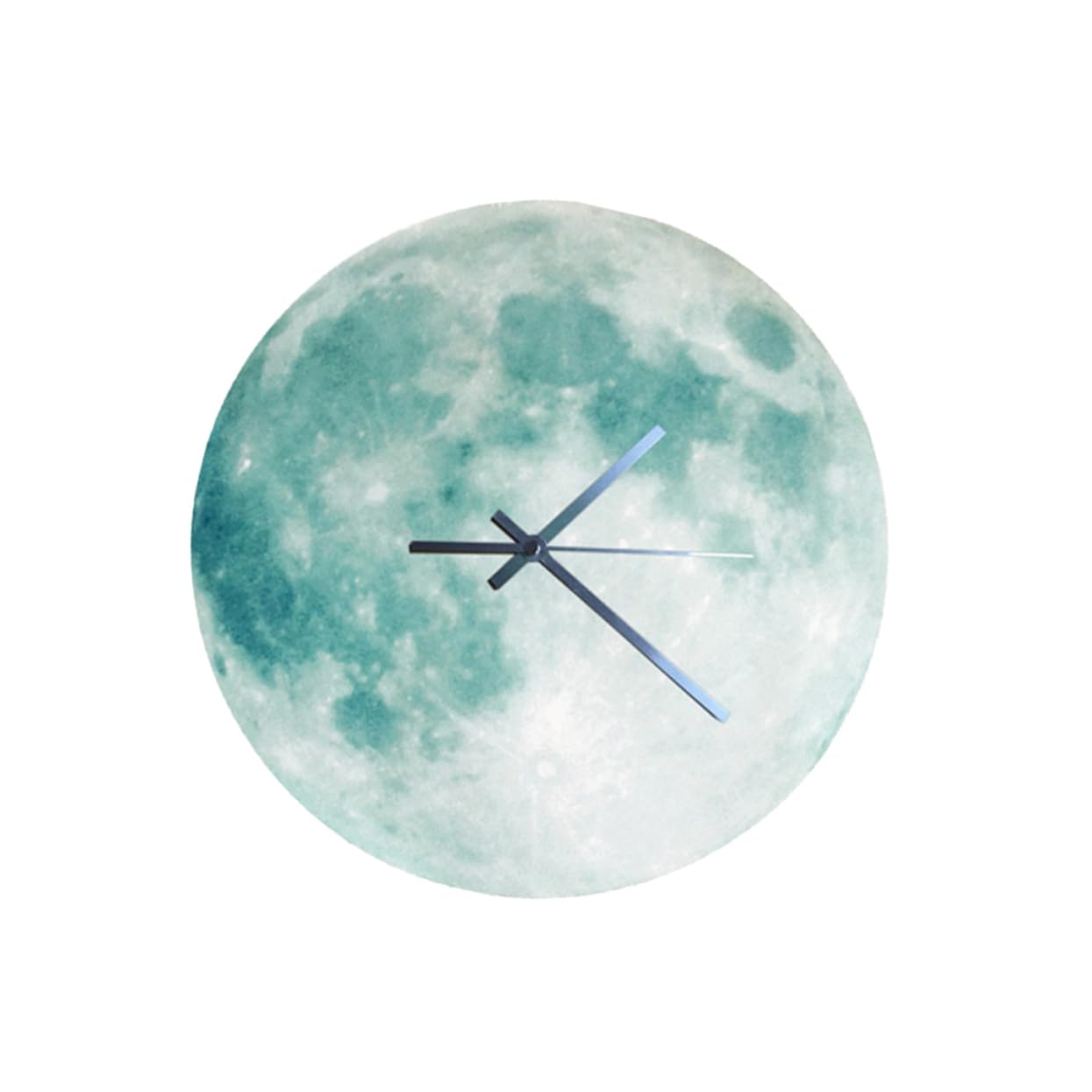 Horloge murale lunaire verte lisible la nuit pour votre chambre