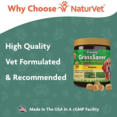Naturvet Grasssaver| Burn Spot Soft Chews For Dogs – Keep Grass Green, Rid Your Lawn Of Yellow Patches Caused By Dog Urine| Pet Pee Neutralizer Treatment Rocks| Dl-Methionine & Amino Acids – 120 Ct #TOP2