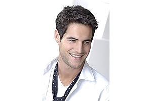 Mens Wig Short Dark Brown Layered Natural Cosplay Costume Hair