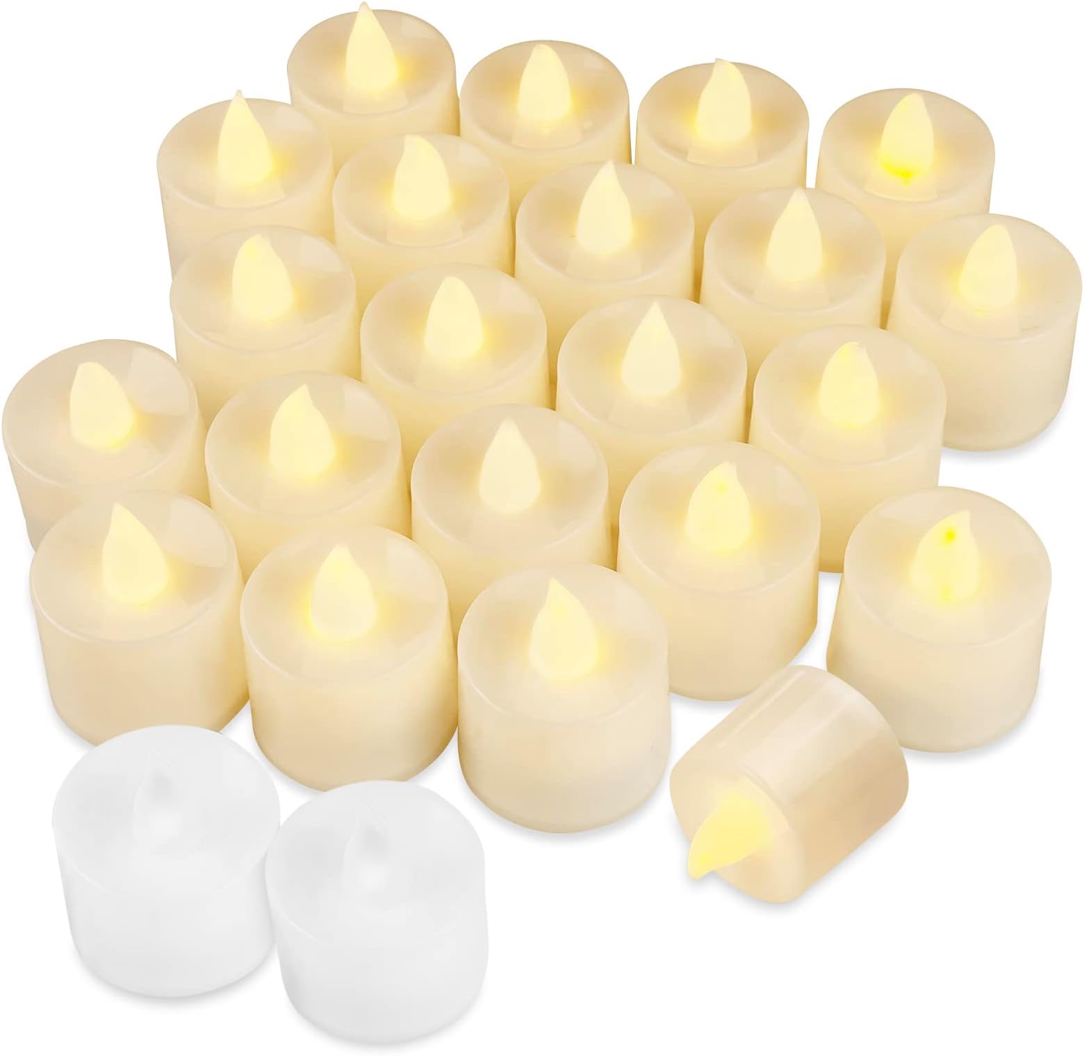 Lot De 24 Bougies Chauffe-plat à LED Bleues à Piles Sans Flamme