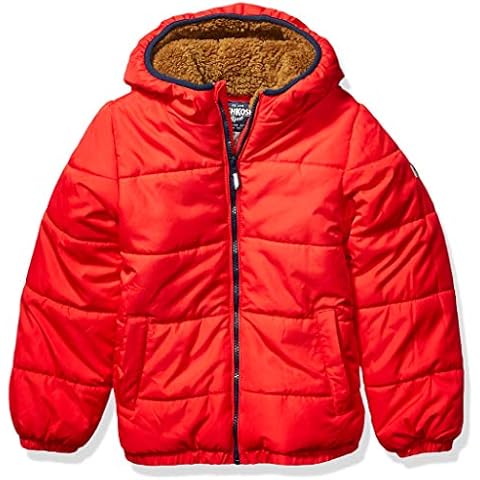 OshKosh B'gosh Boys' Toddler Heavyweight Winter Jacket with Sherpa Lining, Red Alert, 4T Cover