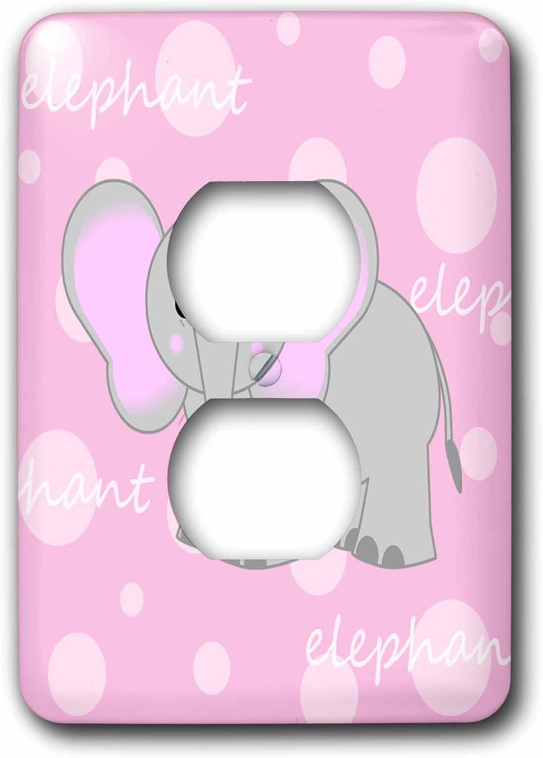 3dRose LLC lsp_6100_6 Grey Baby Elephant 2 Plug Outlet Cover