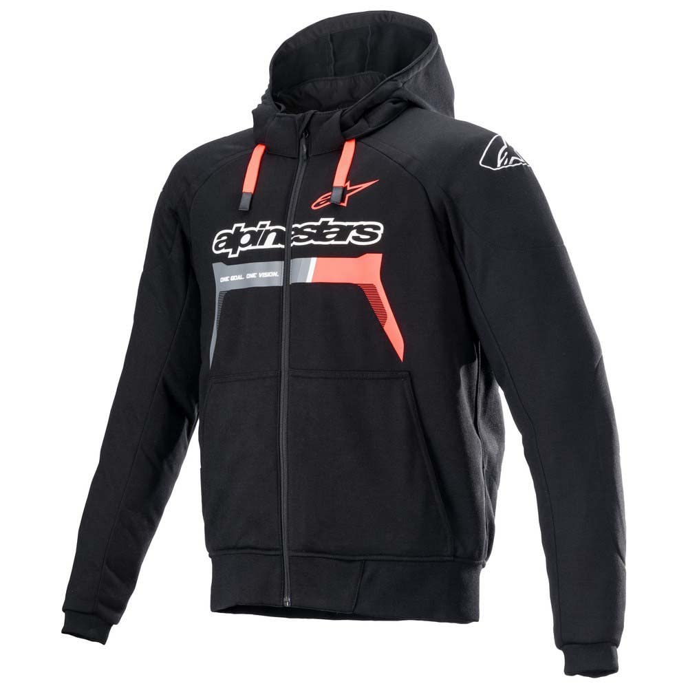 Alpinestars Men's Black Red Chrome Ignition Motorcycle Textile Jacket, Black-Red, Size 4XL For