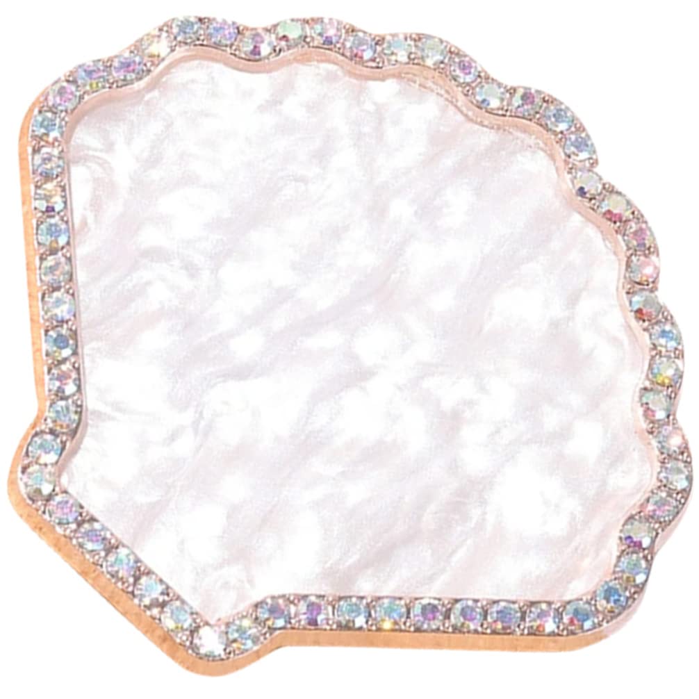 minkissy Shell Nail Art Display Board Resin Nail Art Tray Makeup Mixing Pallet Decor Rhinestones