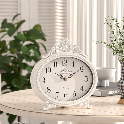 image for Abdurey Vintage Table Clock on Stand,Desk and Shelf Decorative Clock,F