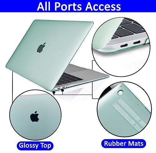 Image of Case Compatible with MacBook Air 13.6 inch 2025 2024 2023 2022 Release M4 A3240 M3 A3113 M2 A2681Plastic Hard Shell Cover Case, Green