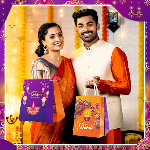 Kolldenn-12-Pieces-Happy-Diwali-Treat-Bags-with-Handle-Festival-of-Lights-Gift-Bags-Diwali-Theme-Candy-Bags-Diwali-Party-Favor-Bags-for-Indian-Diwali-Light-Party-Decor