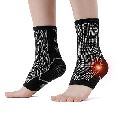 ACWOO Tobillera para Esguince, 2pcs Tobilleras de Compresión, Soporte Tobillo Elástico Transpirable, Calcetines de Compresión para Fascitis Plantar, Recuperación de Lesiones, Artritis, Tendinitis (XL)