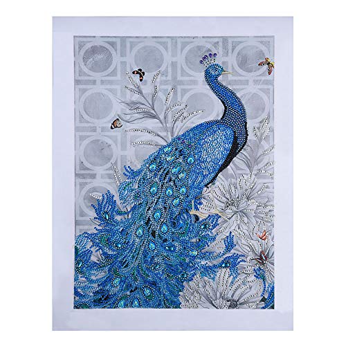 Pittura con diamante, a forma di speciale pavone, decorazione della parete della casa (13,7 in17,7 cm) (pavone 2)